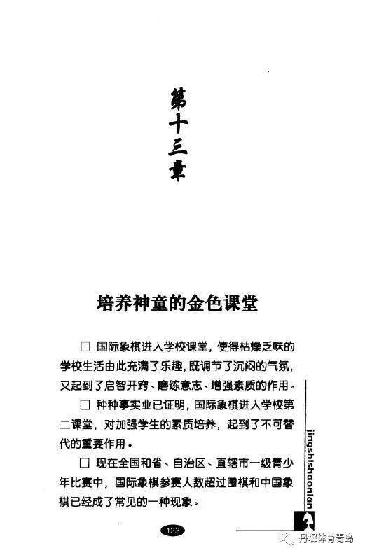 惊世少年 13岁大师卜祥志智力竞技世界夺冠——第十三章 培养神童的金色课堂与运动项目经营